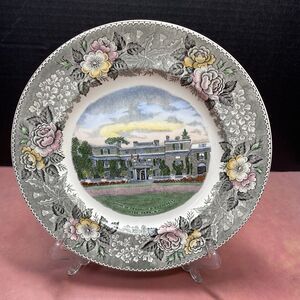 Home of Franklin D Roosevelt Collector Plate Old English Staffordshire Ware Vtg